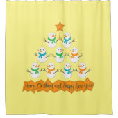 Rideaux De Douche Pyramide des sapins de Noël faite de bonhommes de  (Devant)