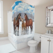 Rideaux De Douche Quai de Bay Horses (En situation)