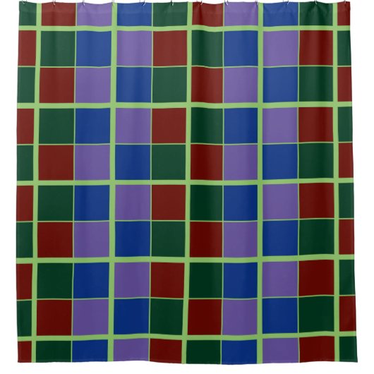 Rideaux De Douche Quatre couleurs À damiers (Devant)