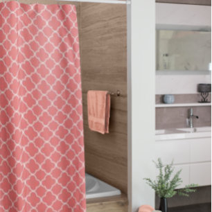 Rideaux De Douche Quatrefoil corail