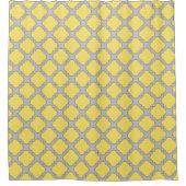 Rideaux De Douche Quatrefoil jaune et gris (Devant)
