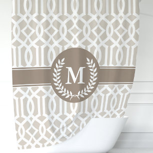 Rideaux De Douche Quatrefoil marocain Beige personnalisé