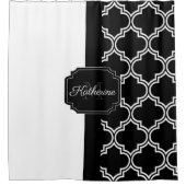 Rideaux De Douche Quatrefoil noir et blanc (Devant)