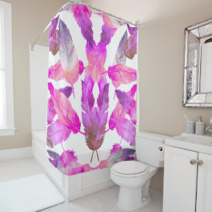 Rideaux De Douche Quel troupeau ! Plumes roses de flamant