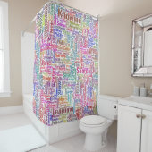 Rideaux De Douche Question Apprendre Nuage MotssTexte Motif Message (En situation)