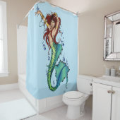 Rideaux De Douche Queue Turquoise de sirène d'Imaginaire (En situation)