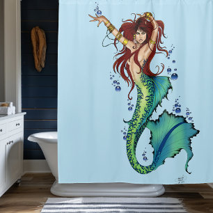 Rideaux De Douche Queue Turquoise de sirène d'Imaginaire
