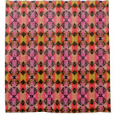 Rideaux De Douche Quilt Patch noir rose rétro Boho (Devant)