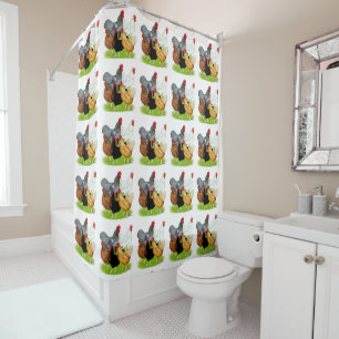 Rideaux De Douche Quintette de poulet liée au sexe