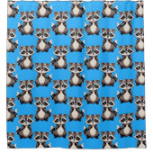 Rideaux De Douche Raccoon Pattern Design Blue  (Devant)