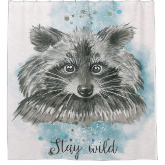 Rideaux De Douche Raccoon Stay Wild | Cadeau pour enfants