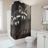 Rideaux De Douche Raccoons Brown Cute Tree (En situation)