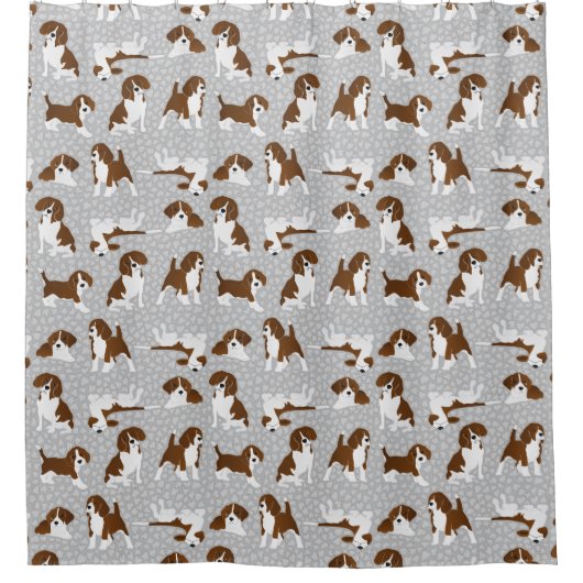 Rideaux De Douche race de chien beagle - gris (Devant)