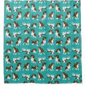 Rideaux De Douche race de chien beagle - turquoise (Devant)