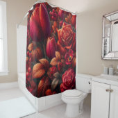 Rideaux De Douche "Radiant Raindrop Fall Floral Art" (En situation)