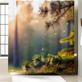 Rideaux De Douche Rafraîchissement de l'eau de l'arbre des pins gout