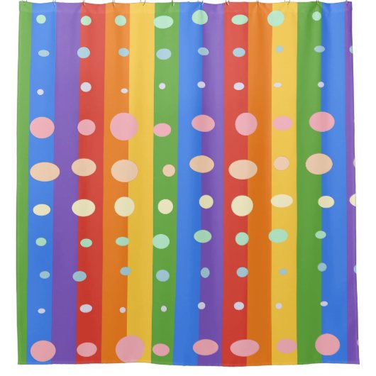 RIDEAUX DE DOUCHE RAINBOW DOT STRIPES (Devant)