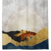 Rideaux De Douche Rainbow Gold Metallic Mountain Soleil brillant (Devant)