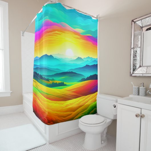 Rideaux De Douche Rainbow Hills (En situation)