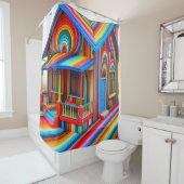 Rideaux De Douche Rainbow House (En situation)