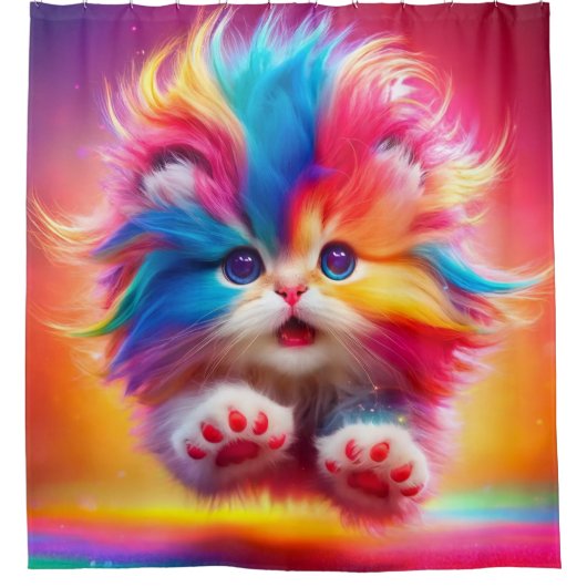Rideaux De Douche Rainbow Kitten (Devant)
