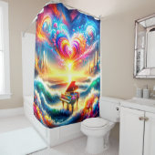 Rideaux De Douche Rainbow Piano Art (En situation)
