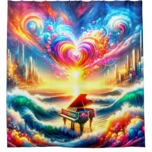 Rideaux De Douche Rainbow Piano Art