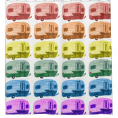 Rideaux De Douche Rainbow Retro RV Trailer Camper Aquarelle (Devant)