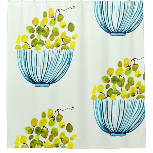 Rideaux De Douche raisin aquarelle art fruit (Devant)