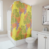 RIDEAUX DE DOUCHE RAISINS, VIGNES DE CÉRÉALES, ORANGE JAUNE VIERGE V (En situation)