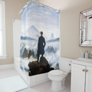 Rideaux De Douche Randonneur au-dessus de la mer de nuages, Caspar D