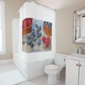 Rideaux De Douche Raspberries et Blueberries (En situation)