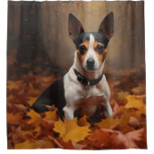 Rideaux De Douche Rat Terrier à l'automne Feuilles automne Inspire (Devant)