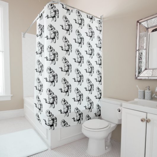 Rideaux De Douche Ray Gun Man - Retro Sci-Fi (En situation)