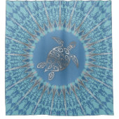 Rideaux De Douche "Rayon de tortue d'argent" | Mandala tropical (Devant)