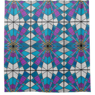 Rideaux De Douche Rayon en verre de teint bleu et violet