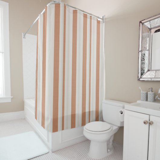 Rideaux De Douche Rayure de Sable Chaud (En situation)