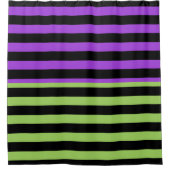 Rideaux De Douche Rayure Halloween Vert Violet & Noir (Devant)