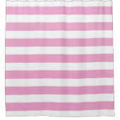 Rideaux De Douche Rayure Horizontale Rose Clair et Blanc (Devant)
