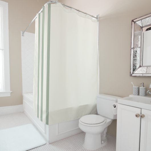Rideaux De Douche Rayure minimaliste sauge (En situation)