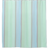 Rideaux De Douche Rayures Abstraites Bleues et Vertes (Devant)