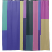 Rideaux De Douche Rayures Abstraites violettes, roses et gris (Devant)