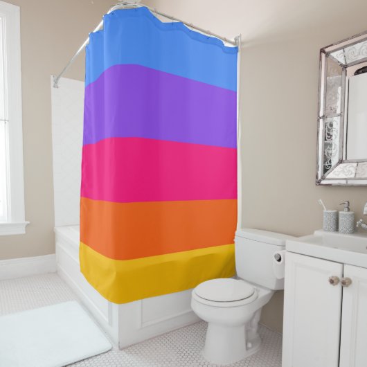 Rideaux De Douche Rayures arc-en-ciel (En situation)