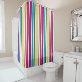 Rideaux De Douche Rayures arc-en-ciel modernes (En situation)