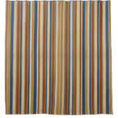 Rideaux De Douche Rayures bleu beige or et bronze (Devant)