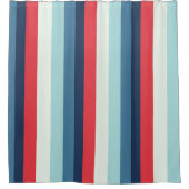 Rideaux De Douche Rayures Bleues Blanches et Rouges (Devant)