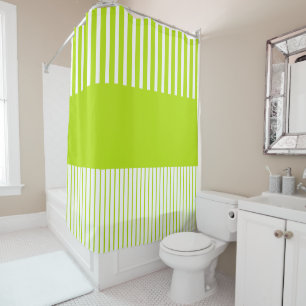 Rideaux De Douche Rayures Colour Pop en vert citron et blanc