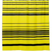 Rideaux De Douche Rayures complexes en noir et jaune (Devant)
