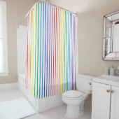 Rideaux De Douche Rayures d'arc-en-ciel décrites par verticale (En situation)