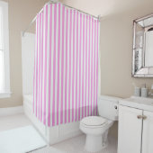 Rideaux De Douche Rayures de bonbon roses et blanches (En situation)